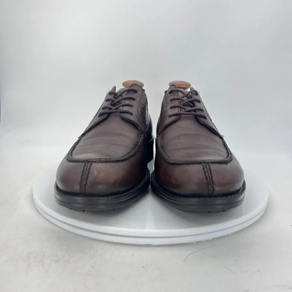 Mephisto Men Size 8 Dark Brown Leather Split Toe Lace Up Derby Dress Shoes